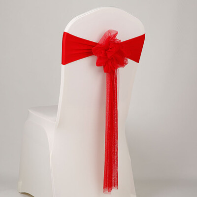 

Chair Sash Bow Elastic Chair Ribbon Back Tie Bands for Wedding Party Ceremony Banquet