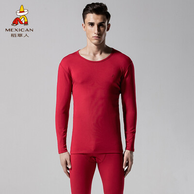 

Scarecrow thermal underwear men plus velvet thickening autumn&winter warm autumn clothes long pants set bottoming cotton sweater 81950 Bao blue