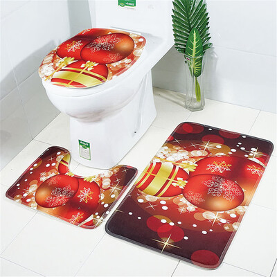 

Toponeto 3pcs Christmas Suction Grip Bath Mat Bathroom Kitchen Carpet Doormats Decor
