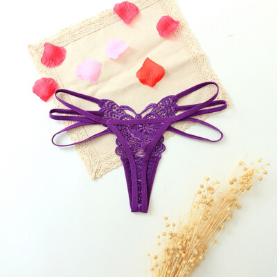

ETOSELL Butterfly Panties for Women Sexy Lace G-String Thong Seamless Pantie Underwear Womens Translucent String Porno Lingerie