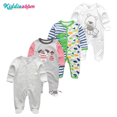 

Kiddiezoom 4PCS Newborn 0-12M Baby Boys Clothes 100Cotton Rompers Clothing Sets Babywear Bodysuits Baby Girls Clothes Outwear