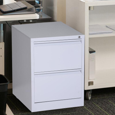 

28 Metal 2 Drawer Vertical Locking Filing Cabinet - White