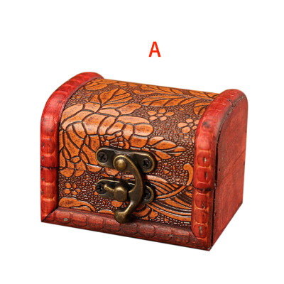 

JPGIF Jewelry Box Vintage Wood Handmade Box With Mini Metal Lock For Storing Jewelry Treasure Pearl