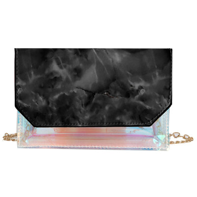 

Fashion Marble Grain Laser Transparent Women Square Chain Crossbody Shoulder Bag
