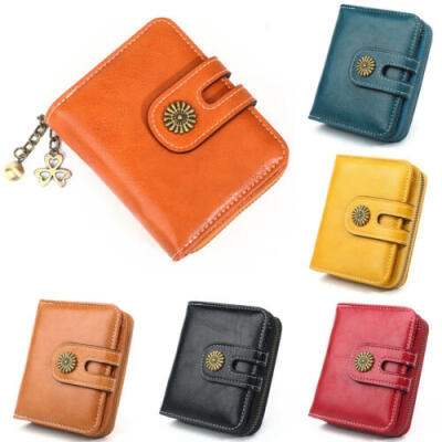 

Women Men Wallet Credit Card Holder Genuine Leather RFID Blocking Pocket Purse