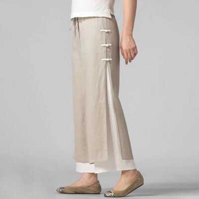 

Women Summer Loose Long Pants Palazzo Harem Holiday Boho Trouser Vintage Casual