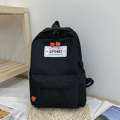 

Casual fashion black handbag 2019 new personality letter shoulder bag female Korean version of love travel backpack