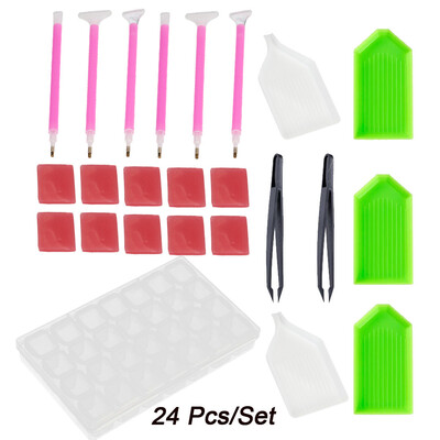 

Siaonvr 24 Pieces Diamond Painting Tools 5D DIY Diamond Painting Accessories Diamond Cro