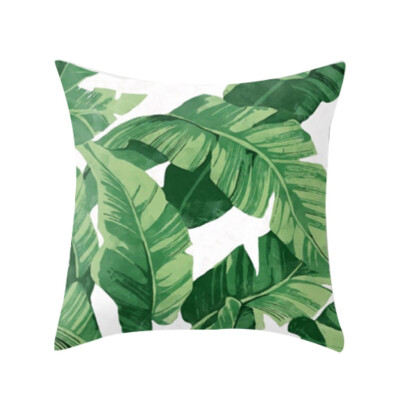 

〖Follure〗Tropical plant polyester pillowcase sofa throwing pad set home decoration