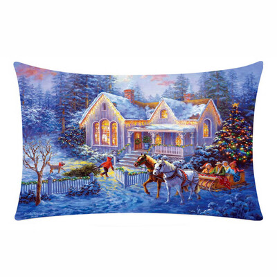 

〖Follure〗Merry Christmas Rectangle Cushion Cover Throw Pillow Case Pillowcase