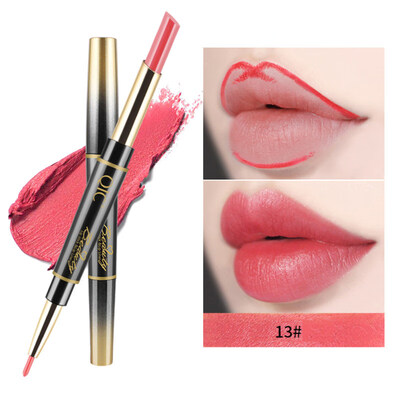 

2 in 1 Makeup Lipstick Lip Liner Pencil Waterproof Long Lasting Beauty Matte Pen