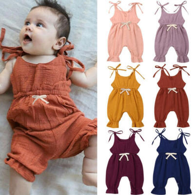 

UK Infant Baby Girl Newborn Romper Bodysuit Jumpsuit Outfits Clothes Harem Pants