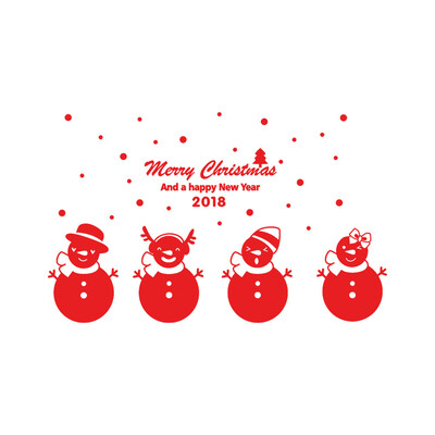 

〖Follure〗Happy New Year 2018 Merry Christmas Wall Sticker Home Shop Windows Decals Decor