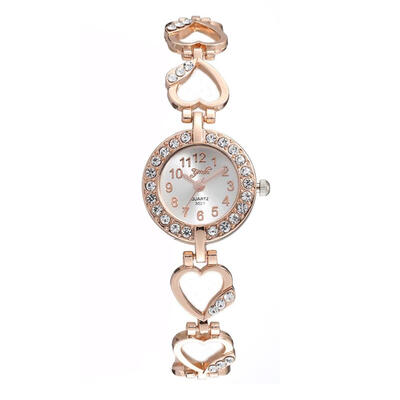

Bracelet Cute And Elegant Love Shape Watch With Rhinestones On The Surface Womens Watches Bayan Kol Saaty Fashion Clock