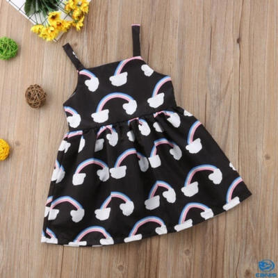 

Fashion Newborn Kids Baby Girls Rainbow Party Pageant Princess Dress Sundress Clothes W
