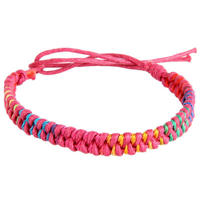 

Men Women Fashion Jewelry Friendship Folk-custom Knitting Bracelet Hand Weaving Leather Wristband