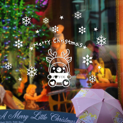 

〖Follure〗Wall Window Stickers Elk Snowflake Christmas Xmas Vinyl Art Decoration Decals