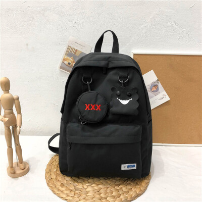 

Ins Wind Port Wind Bag Female Korean High School Students Joker Campus Large Capacity Backpack Female Canvas Backpack