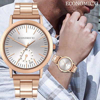 

Gobestart Mens Business Stainless Steel Luxury Quartz Wrist Watch