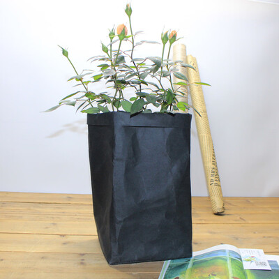 

〖Follure〗Washable Kraft Paper Bag Plant Flowers Pots Multifunction Home Storage Bag Black
