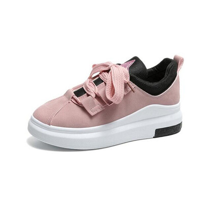 

DIWEINI 2019 Spring&autumn Platform Sneakers Women Pig Suede Comfortable Casual Shoes Woman Korean Fashion Zapatos De Black
