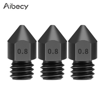 

Aibecy 3pcs Hardened Steel Nozzles 08mm for 175mm filament for Creality Ender 3CR-10CR-10S ProTEVO Tarantula ProTEVO FlashS