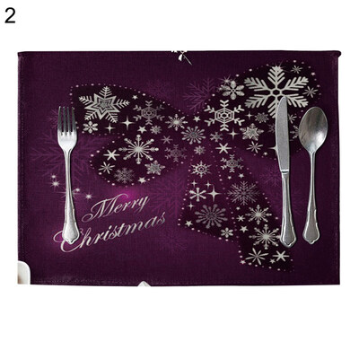 

Christmas Fashion Dining Table Linen Heat Insulation Mat Placemat Kitchen Decor