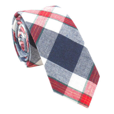 

Fashion Men Plaid Print Business Bow Tie Slim Cotton Neckties Casual Decor