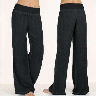 

Women´s Casual Denim Jogger Pants Ladies Elastic Waist Jeans Solid