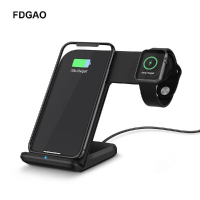 

FDGAOfactory direct wireless charger mobile phone watch two-in-one vertical fast charge for iwatch4 black