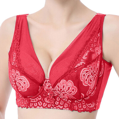 

Toponeto Womens Sexy Plus Size Adjustable Breathable Extra-Elastic Lace Translucent Bra
