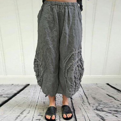 

Fashion Women Solid Casual Easy Sport Work Casual Trouser Loose Pants
