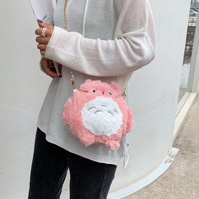 

Cartoon plush small bag female bag new 2019 cute panda fur ins super fire chain shoulder Messenger bag