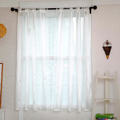 

Semi Sheer Curtain Drape Sheer Window Curtains Vertical Stripes Lace Sheer Curtain 55"X40" 1 Panel