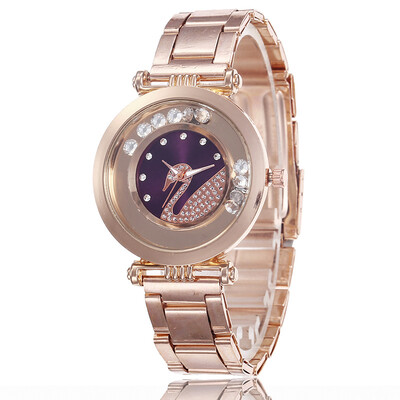 

Steel belt simple student watch with diamonds English watch swan fashion ladies small fresh watches