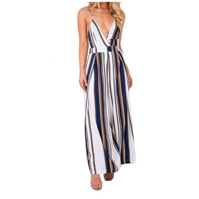 

2018 New Momtuesdays2 Women V Neck Top Sleeveless Backless Wide Leg Jumpsuits Romper