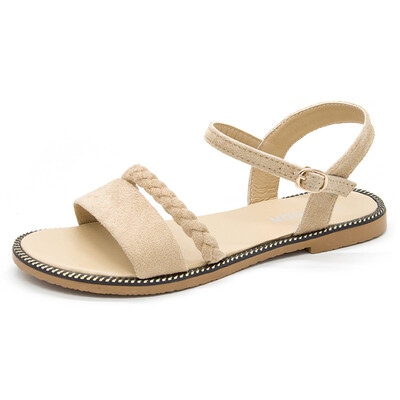 

Feet wide feet fat sandals female fairy wind with skirt shoes summer 2019 new Joker student flat bottom gladiator sandals