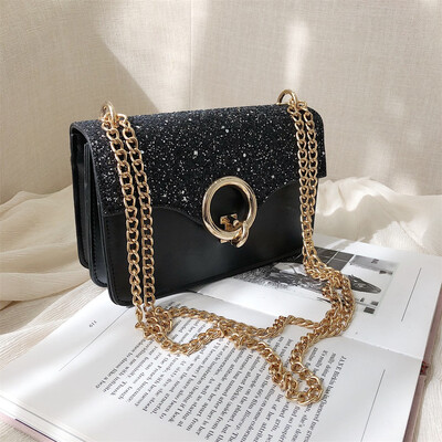 

Tailored Women Sequin Colorful Small Square Bag Wild Shoulder Chain Messenger Bag