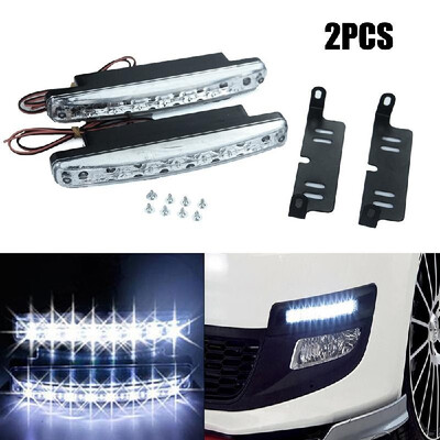 

2PC 8LEDs Daytime Running Lights Car Driving DRL Super Bright Fog Lamp Light