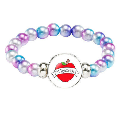 

Teachers Bracelet Teacher Jewelry Gift Teacher Charm Pearl Bracelet