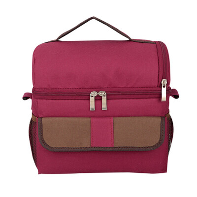 

2Layer Cooling Thermal Insulated Picnic Box Lunch Storage Shoulder Bag Container