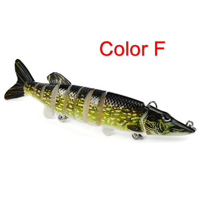 

128cm21g Artificial Fishing Lure Bait 3D Eyes 9 Segments Fish Lures 2 Hooks Sea Fishing Swimbait Tackle