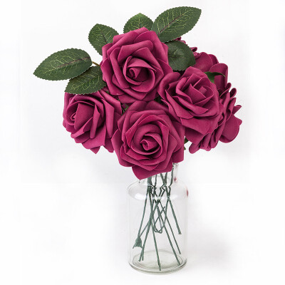 

25pcs Artificial Roses Flowers Bridal Bouquet Bridesmaid Bouquet