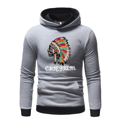

Toponeto Mens Long Sleeve Hooded Solid Color Print Autumn Sweater Turtleneck Sweater