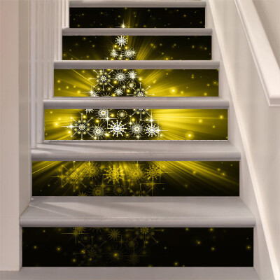 

Gobestart Christmas Tree Stair Stickers 3D Waterproof DIY Wall Stickers Home Decoration