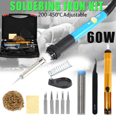 

60W Electric Soldering Iron Kit Solder Welding Rework Tool Stand 6 Tips Safe