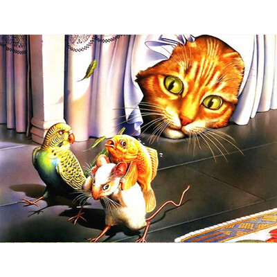 

Diamond Embroidery Animals Diamond Mosaic Full Display Cat Diamond Painting New Square Stones Picture Of Rhinestones