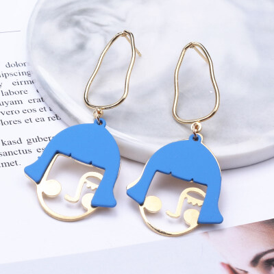 

EK608 Geometric Metal Spray Heart Flower Leaf Waterdrop Earrings for Women Statement Trendy Jewelry Brincos Party Pendientes