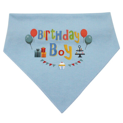 

Cotton Polyester Pet Bandana Dog Birthday TTriangular Scarf Bibs For Small Medium Large Pets