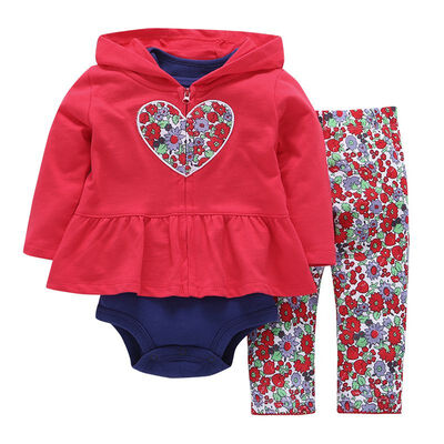 

Spring Autumn Cardiganl Hooded Jacket Long Sleeve Short Sleeve Romper Pants One Piece Suit Baby Clothing For 0-2Y